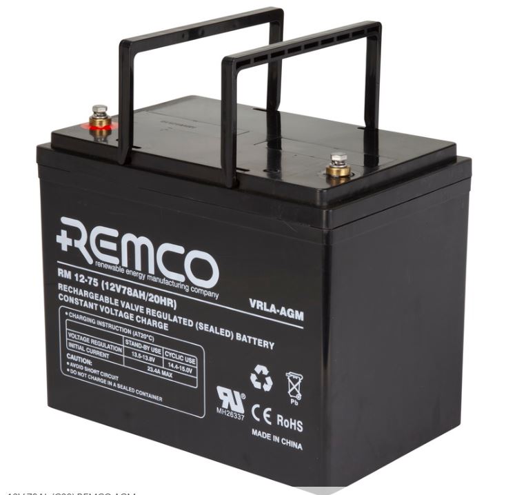 REMCO RM12-75DC Scooter Battery