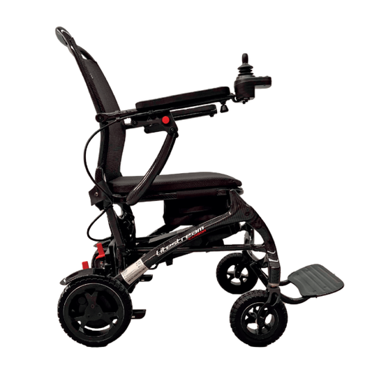 Pride Mobility Jazzy Carbon LiteStream Powered Wheelchair Side View