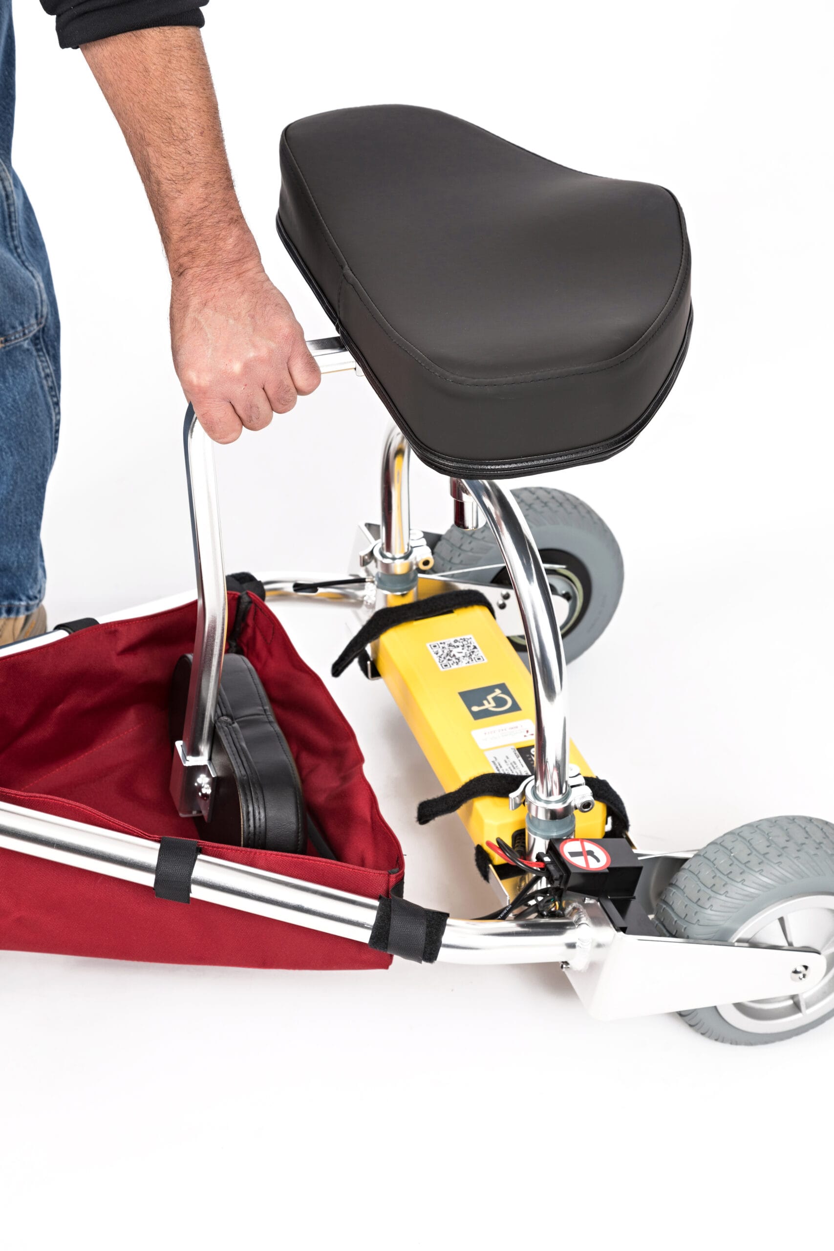 TravelScoot Escape Ultralight Travel Scooter attaching seat