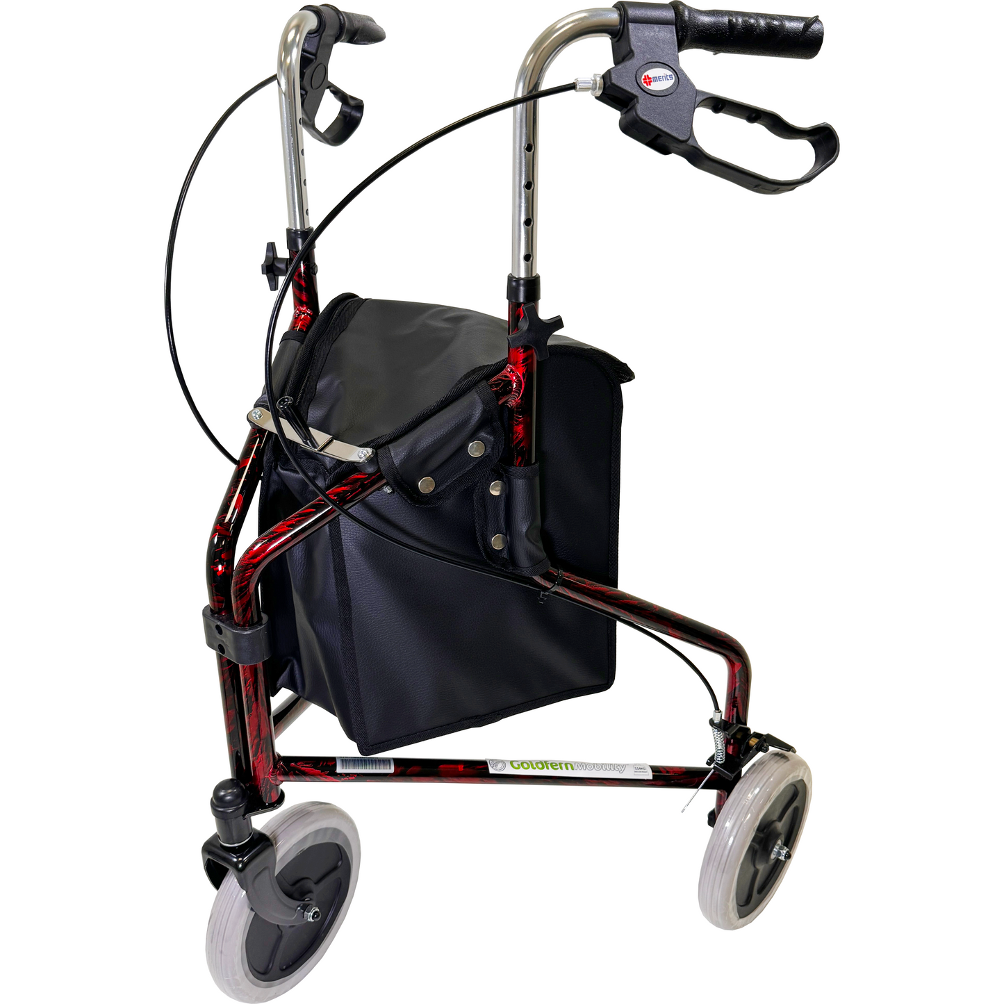 3 Wheeled Aluminum Rollator quarter view