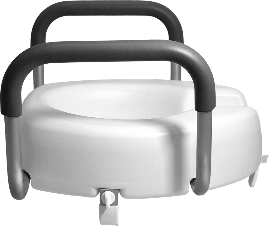 5" Raised Toilet Seat with Arms Side View