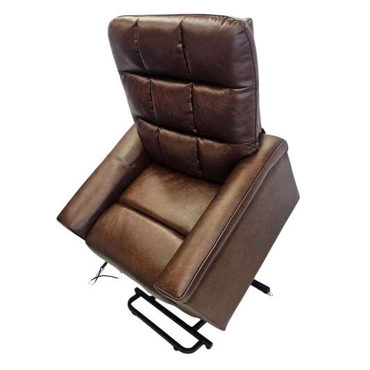 Prestige Electric Reclining Lift Chair - Brown PU lifted