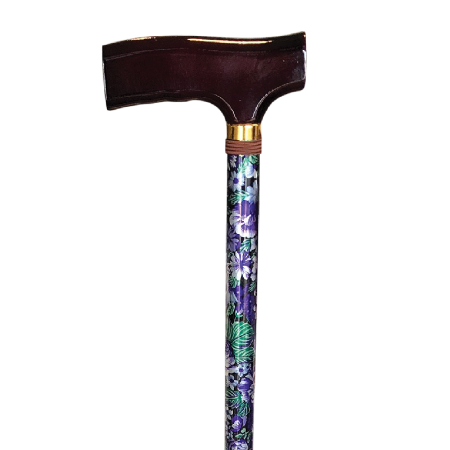 T-Handle Walking Stick Purple Bloom