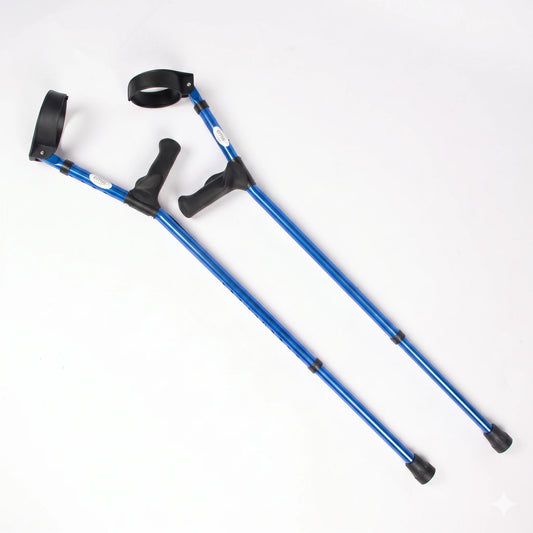 Blue Anodised Ergonomic Crutch Set