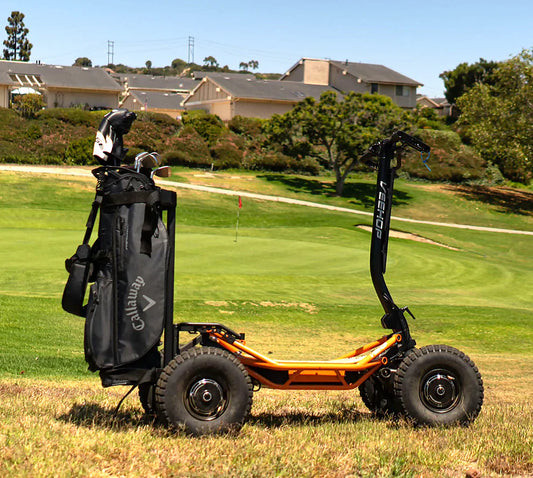 Veehop Electric ATV Orange with Golf Bag
