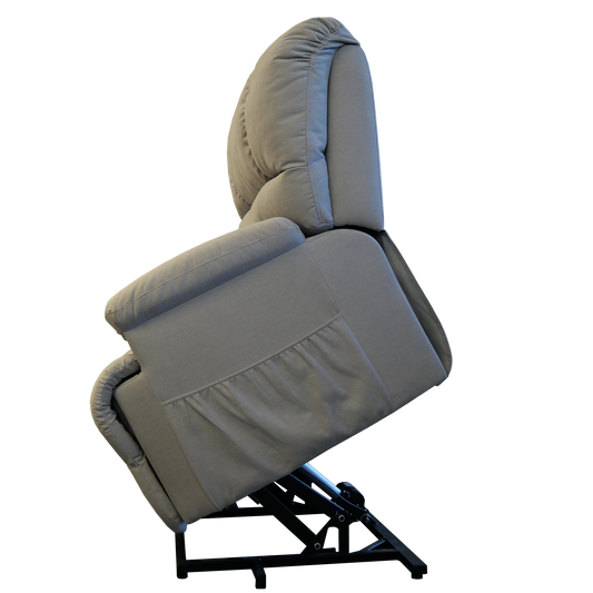 Goldfern Heavy Duty Dual Motor Lift Chair Light Grey Elevated