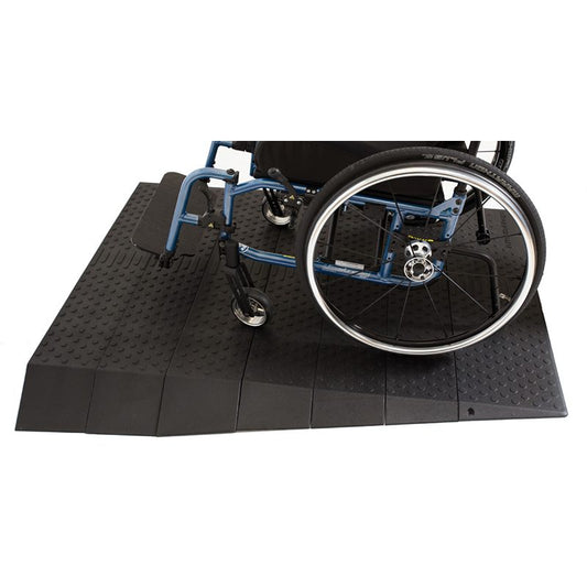 Pride Mobility Rubber Threshold Ramp with wheelchair
