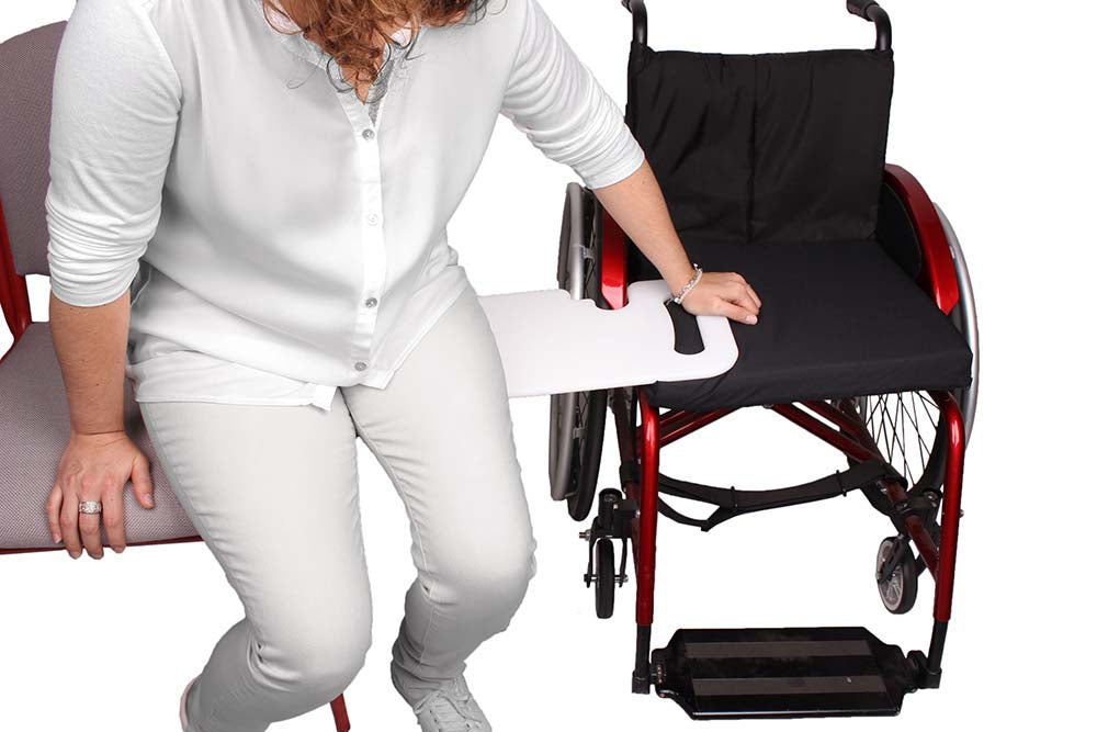 Transfer Board Rolko Easy TRANSFER with wheelchair and user