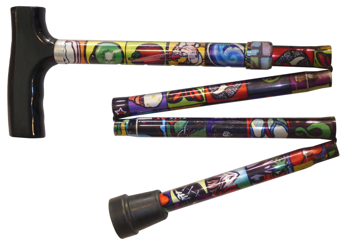 Folding T-Handle Cane kiwiana