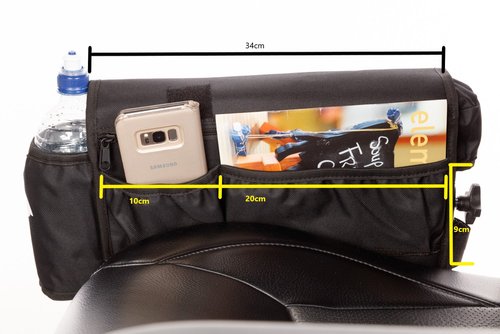 Armrest Bag showing dimensions