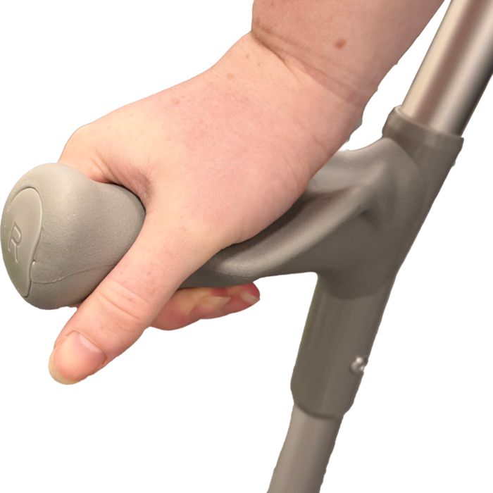 Anatomical crutch close up handle