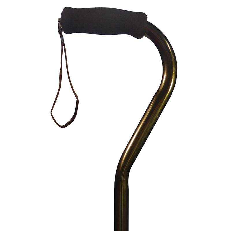 Swan Handle Walking Stick Bronze Close Up