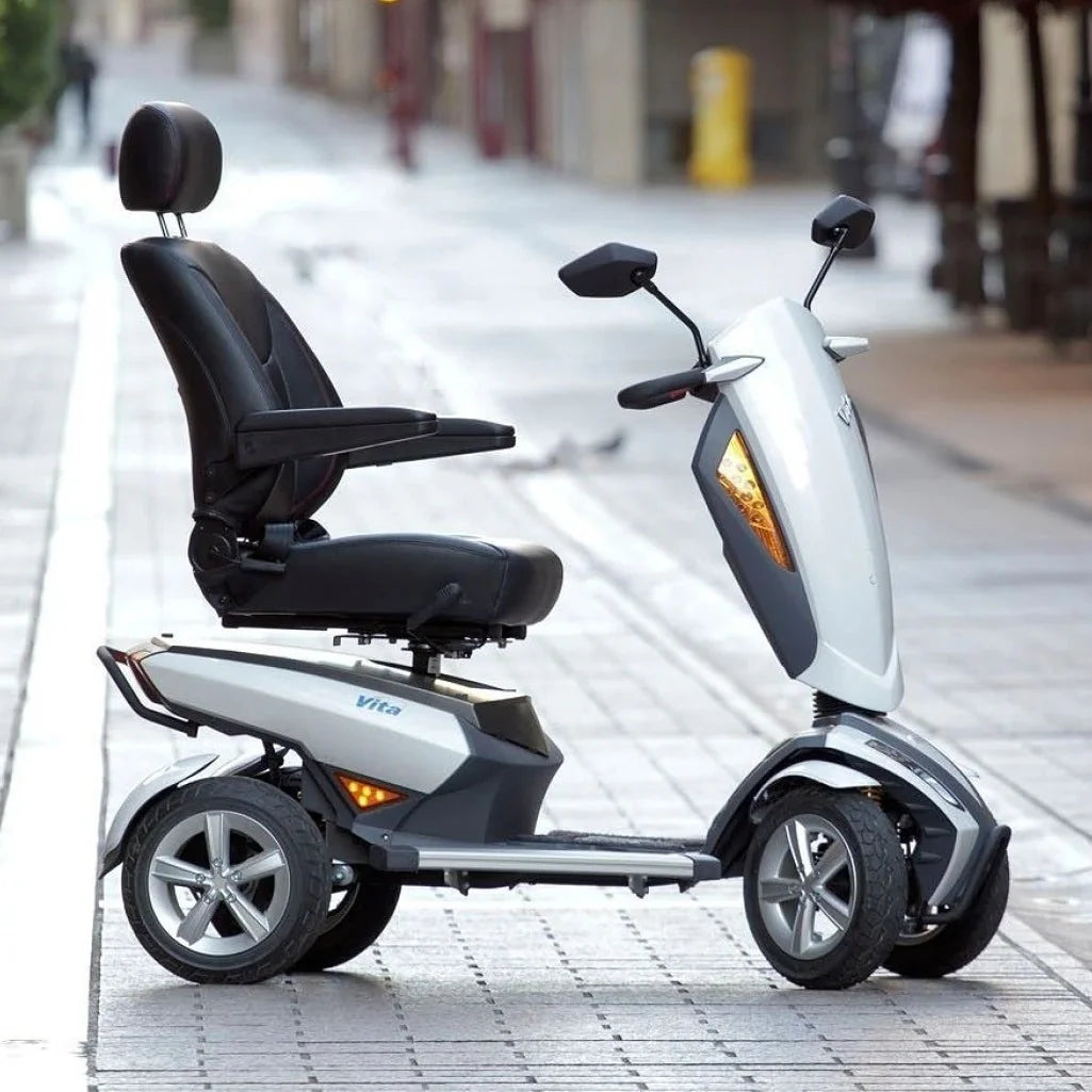 Heartway Vita S12 Mobility Scooter White on street side