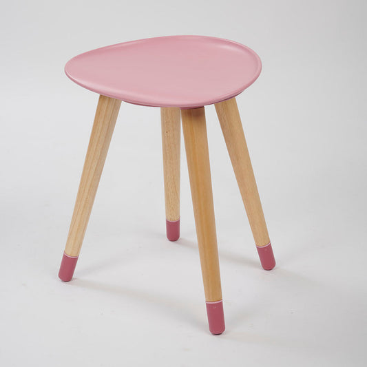 Spryly Poise bathroom shower stool in Blossom with wood-effect steel legs
