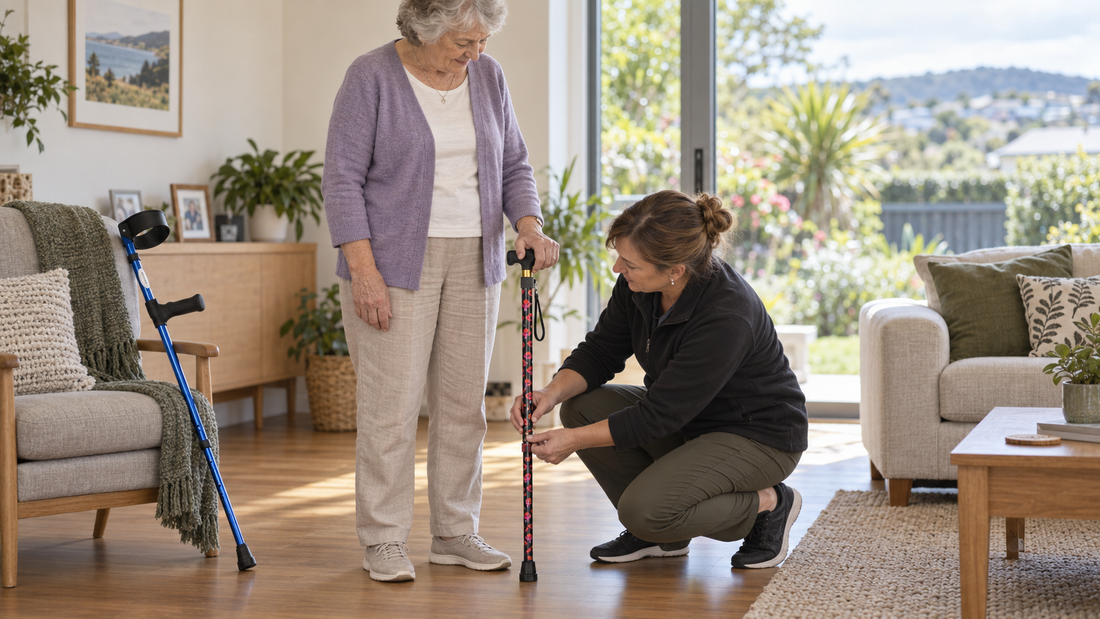 How to Set Up a Walking Stick, Cane or Crutch Correctly