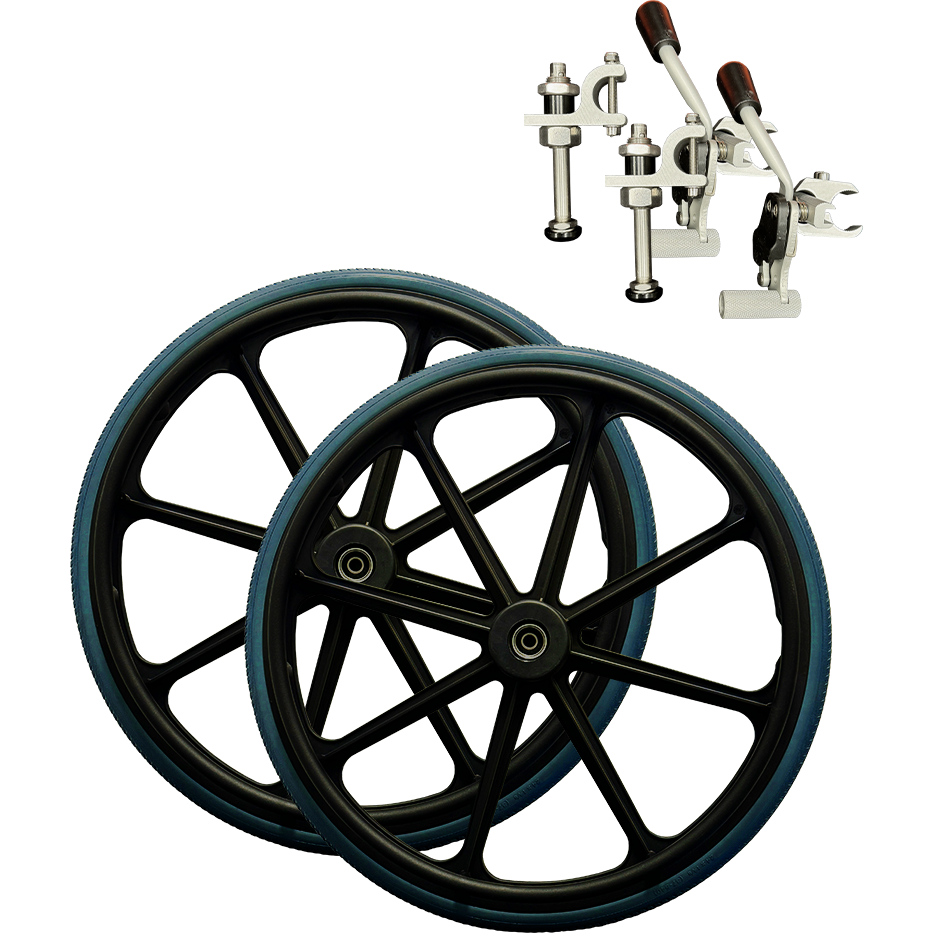 Deluxe Mobile Commode and Shower Chair self-propelled kit