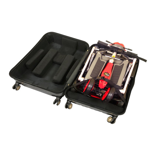 Merits Yoga Portable Travel Scooter folded in travel case