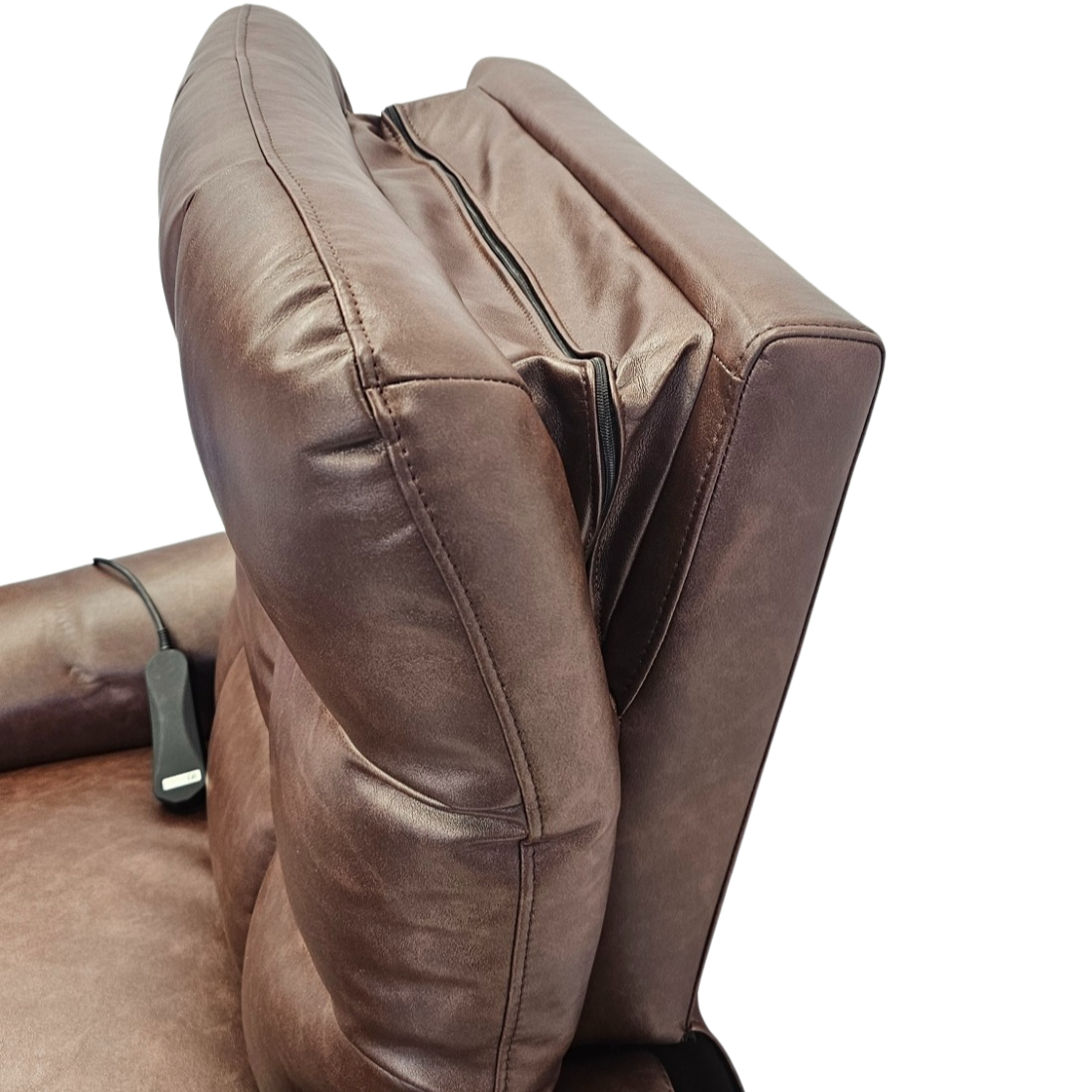 Prestige Electric Reclining Lift Chair - Brown PU head rest 