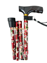 Folding T-Handle Cane floral