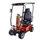 Kiwi 1400 Heavy Duty Sport Mobility Scooter Front quarter Orange with Canopy