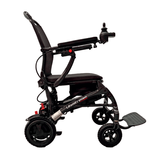 Pride Mobility Jazzy Carbon LiteStream Powered Wheelchair Side View