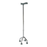 Silver Quad Walking Stick with adjustable height