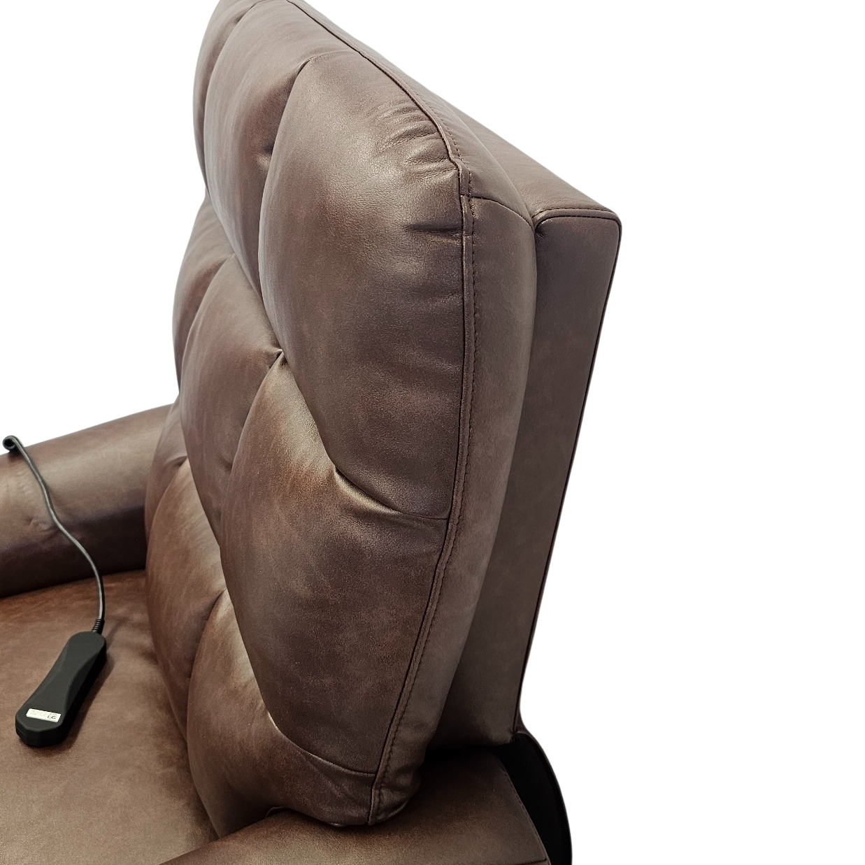 Prestige Electric Reclining Lift Chair - Brown PU head rest