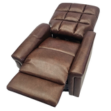 Prestige Electric Reclining Lift Chair - Brown PU fully reclined