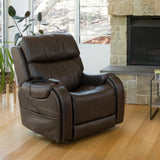 Theorem Seagrove Power Lift Recliner Chair Walnut Front Quarter View