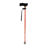 T-Handle Walking Stick Red Rose
