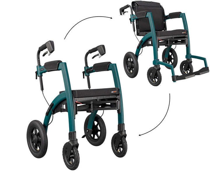 Rollz Motion Performance 2-in-1 Walker Wheelchair both modes
