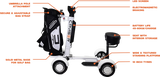 Cruiser VL2000 Golf Cart white with features highlighted