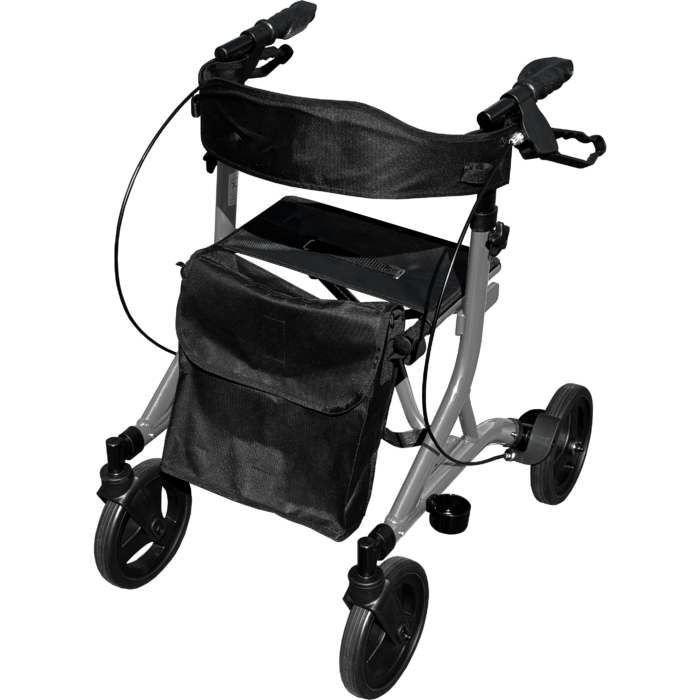 Goldfern X-FOLD Mini Rollator grey quarter view