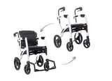 Rollz Motion 2-in-1 Walker Wheelchair White Showing both Modes