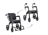 Rollz Motion 2-in-1 Walker Wheelchair showing both modes