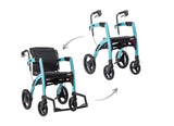 Rollz Motion 2-in-1 Walker Wheelchair Island Blue both Modes