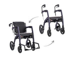 Rollz Motion 2-in-1 Walker Wheelchair Purple Showing both Modes