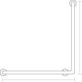 L Shaped Grab Rail dimensions