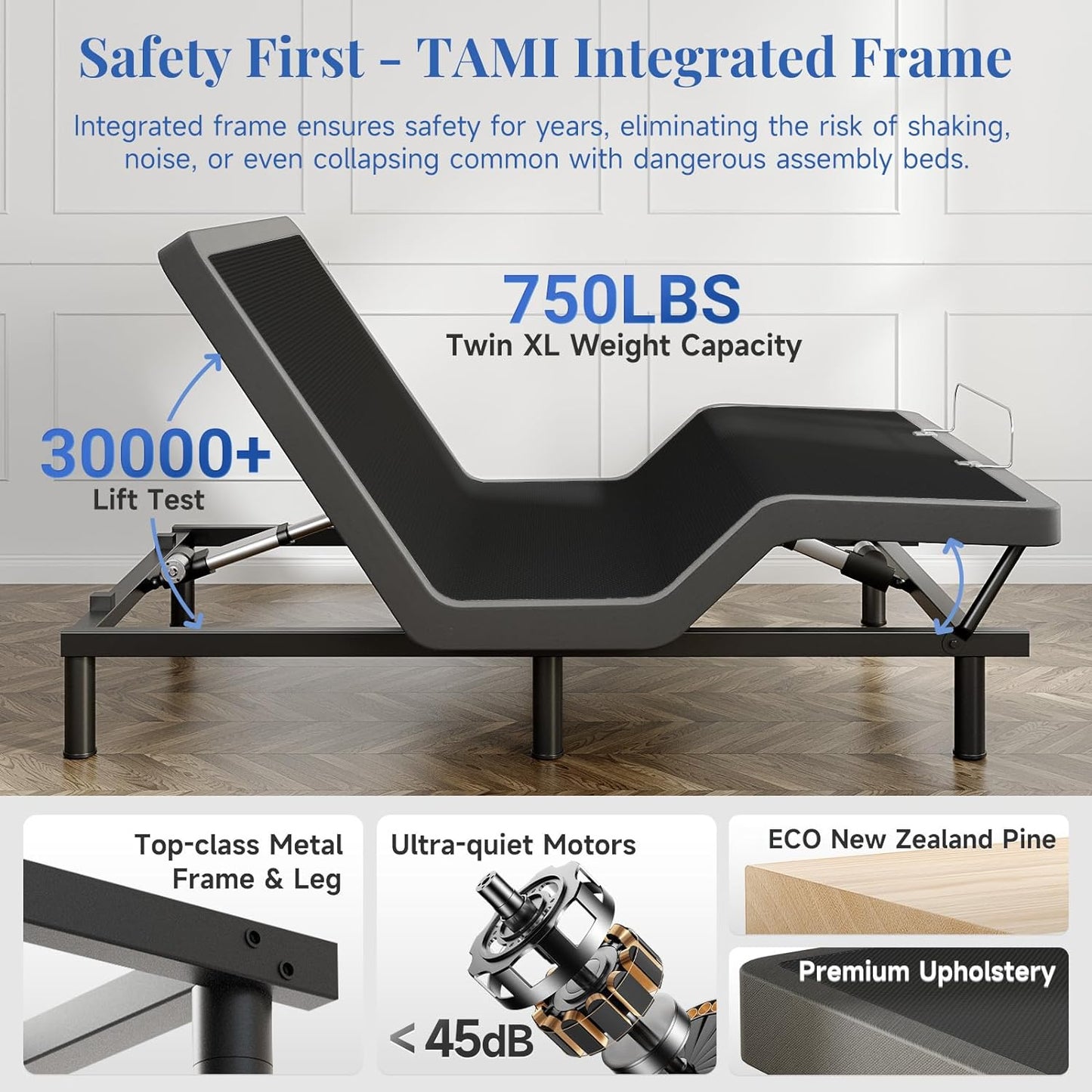 AMW Adjustable Bed with Wireless remote specifications
