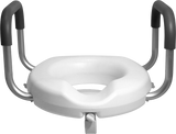 3" Raised Toilet Seat with Arms Front View