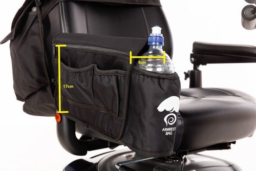 Armrest Bag showing outside dimensions