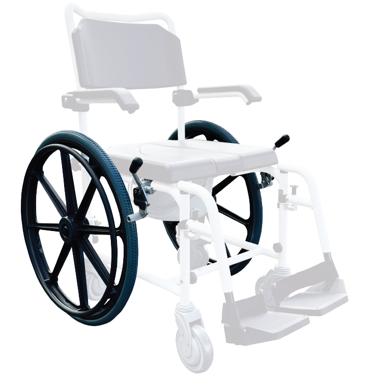 Deluxe Mobile Commode and Shower Chair self-propelled kit