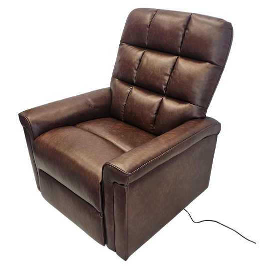 Prestige Electric Reclining Lift Chair - Brown PU 