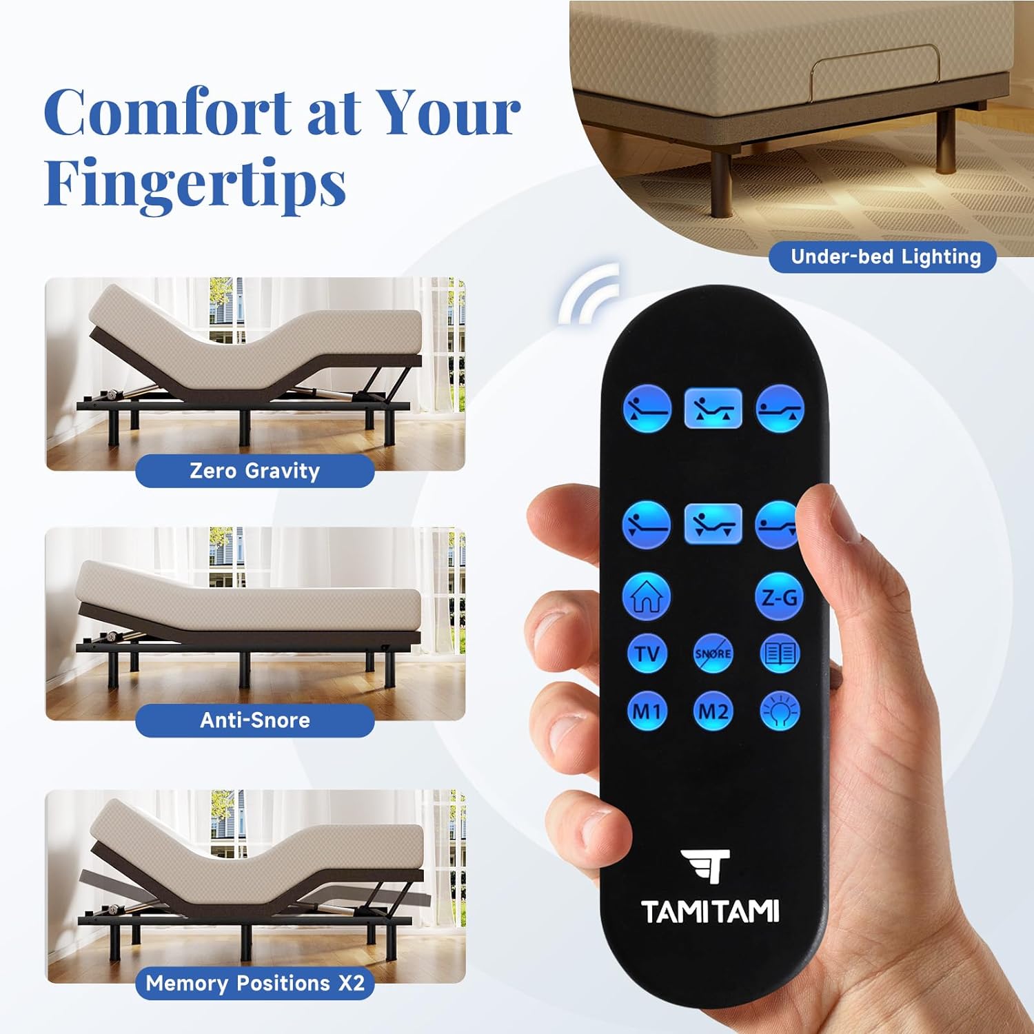 AMW Adjustable Bed with Wireless Remote 