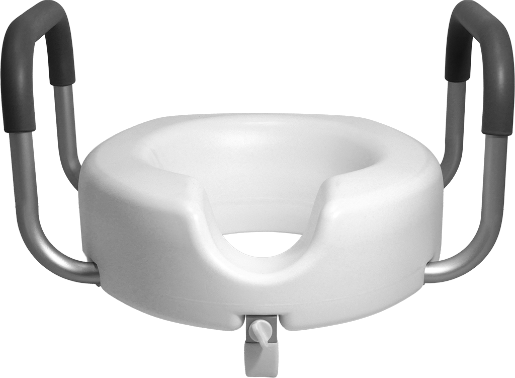 5" Raised Toilet Seat with Arms Front View
