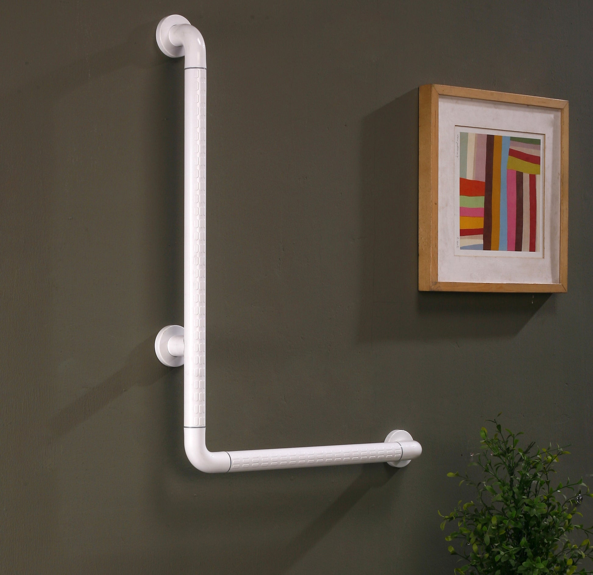 L Shaped Grab Rail nylon on wall