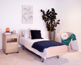 Bock v2 Electric Bed and Greenline Mattress perfect oak in bedroom setting