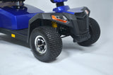 Kiwi 1400 Heavy Duty Sport Mobility Scooter front wheels and suspension