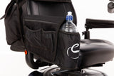 Armrest Bag on scooter armrest showing water bottle pocket