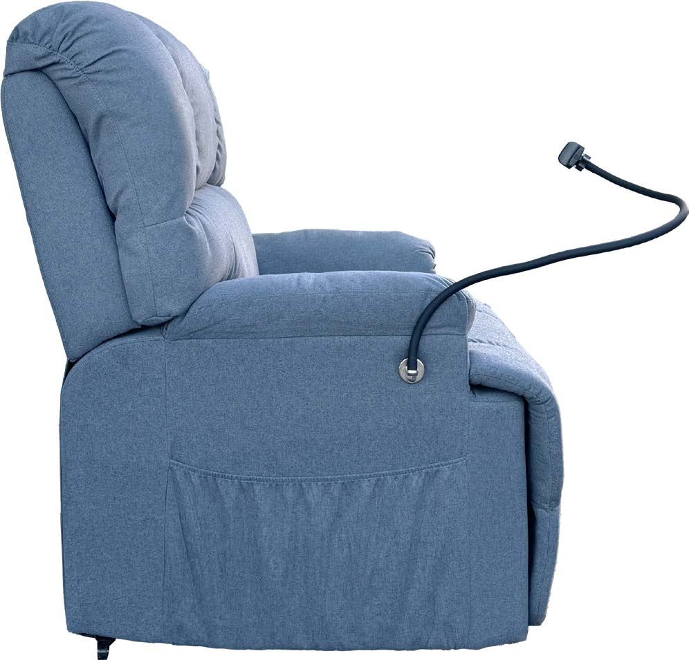 Electric Lift Recliner Chair denim side
